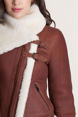 Asymmetric Sheepskin Bomber Jacket
