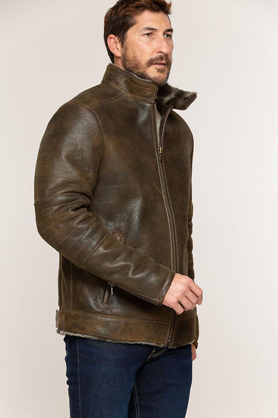 Jake Spanish Shearling Sheepskin Bomber Jacket