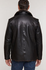 Leo Italian Lambskin Leather Jacket with Shearling Lining
