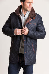 Hayes Quilted Spanish Shearling Sheepskin Car Coat