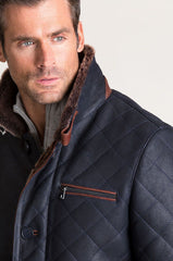 Hayes Quilted Spanish Shearling Sheepskin Car Coat