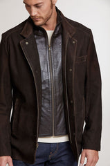 Steven Goatskin Suede Leather Blazer Jacket