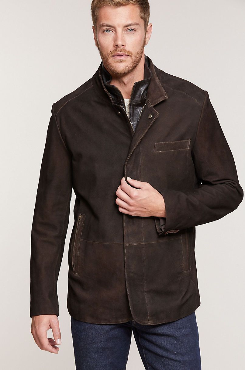 Steven Goatskin Suede Leather Blazer Jacket