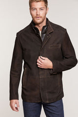 Steven Goatskin Suede Leather Blazer Jacket