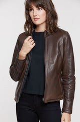 Virginia Reversible Lambskin Leather and Quilted Moto Jacket