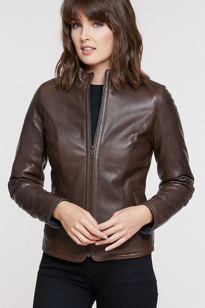 Virginia Reversible Lambskin Leather and Quilted Moto Jacket