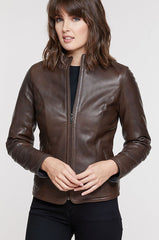 Virginia Reversible Lambskin Leather and Quilted Moto Jacket