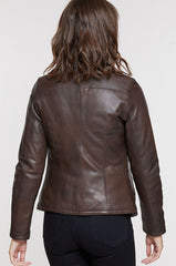 Virginia Reversible Lambskin Leather and Quilted Moto Jacket