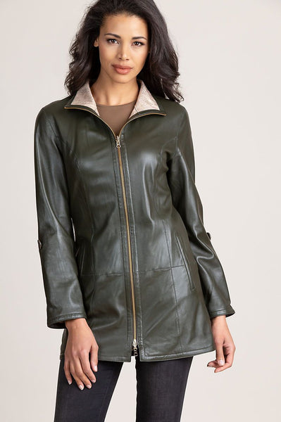 Rebecca Reversible Lambskin Leather Coat