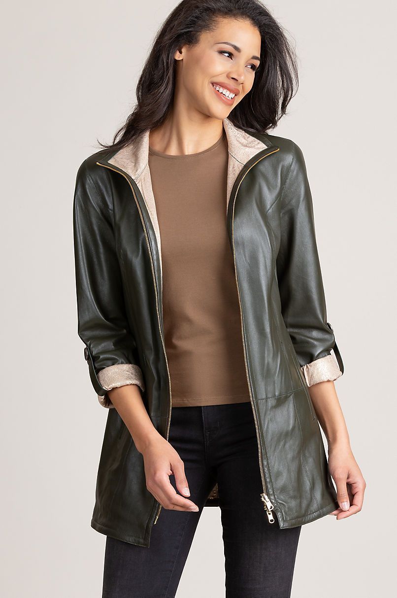 Rebecca Reversible Lambskin Leather Coat