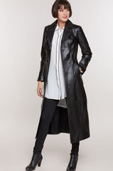 Hazel Full-Length Italian Lambskin Leather Coat