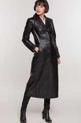 Hazel Full-Length Italian Lambskin Leather Coat
