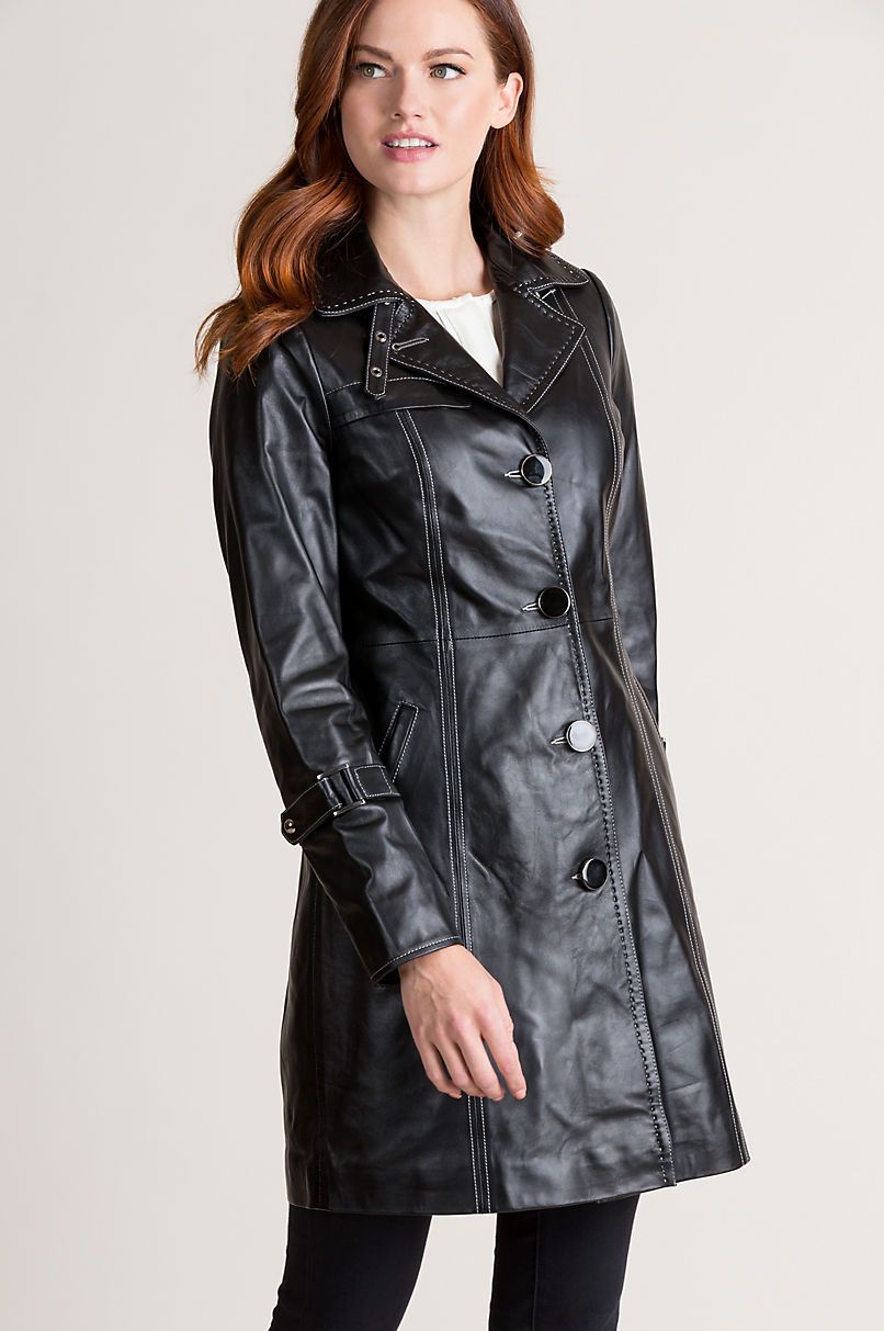 Mia Italian Lambskin Leather Coat