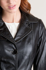 Mia Italian Lambskin Leather Coat