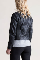 Sandy Lambskin Leather Moto Jacket