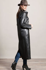 Vickie Full-Length Lambskin Leather Coat