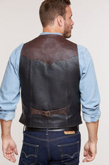 Garrison Bison Leather Vest with Concealed Carry Pockets