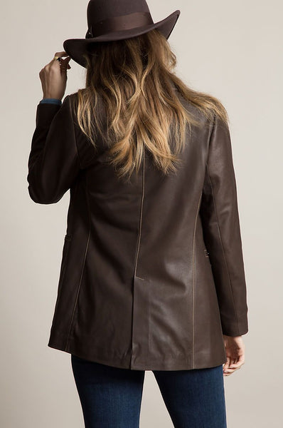 Amanda Lambskin Leather Blazer