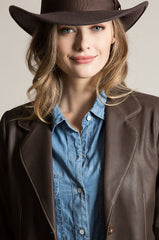 Amanda Lambskin Leather Blazer