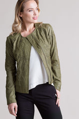 Isabel Crinkle Lambskin Leather Moto Jacket