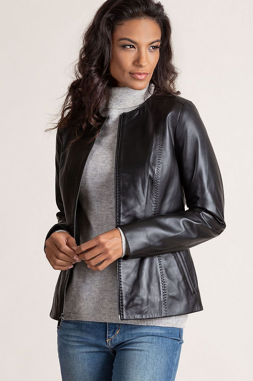 Alessandra Italian Lambskin Leather Jacket