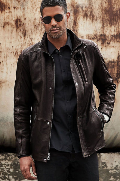 Reynolds Italian Lambskin Leather Car Coat