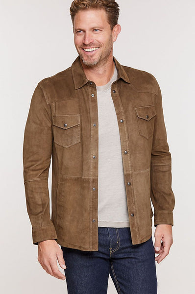 Spencer Italian Lambskin Suede Shirt Jacket