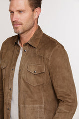 Spencer Italian Lambskin Suede Shirt Jacket