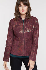Sasha Reversible Italian Lambskin Suede Leather Jacket
