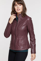 Sasha Reversible Italian Lambskin Suede Leather Jacket