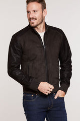 Ethan Lambskin Suede Bomber Jacket