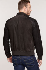 Ethan Lambskin Suede Bomber Jacket
