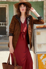 Rory Distressed Lambskin Leather Jacket