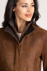 Rory Distressed Lambskin Leather Jacket