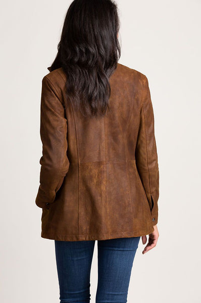 Rory Distressed Lambskin Leather Jacket