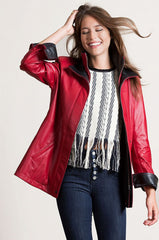 Rory Scarlet Lambskin Leather Jacket