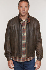 Landon Italian Lambskin Leather Bomber Jacket