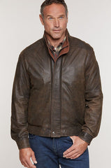 Landon Italian Lambskin Leather Bomber Jacket