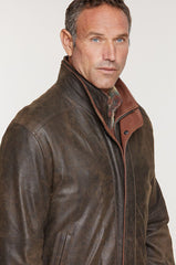 Landon Italian Lambskin Leather Bomber Jacket