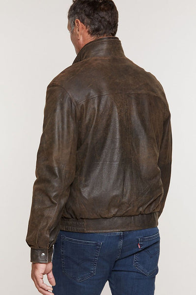 Landon Italian Lambskin Leather Bomber Jacket