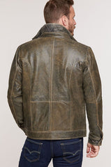 Memphis Lambskin Leather Bomber Moto Jacket
