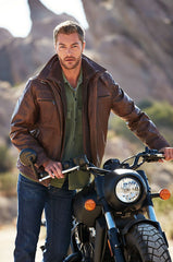 Memphis Lambskin Leather Bomber Moto Jacket
