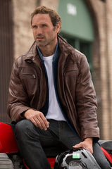 Memphis Lambskin Leather Bomber Moto Jacket