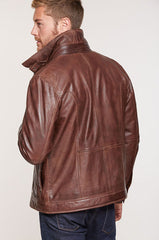 Memphis Lambskin Leather Bomber Moto Jacket