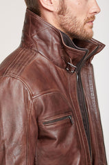 Memphis Lambskin Leather Bomber Moto Jacket