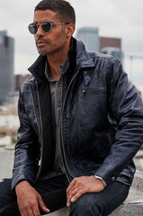 Memphis Lambskin Leather Bomber Moto Jacket