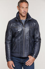 Memphis Lambskin Leather Bomber Moto Jacket