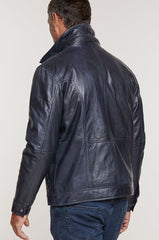 Memphis Lambskin Leather Bomber Moto Jacket