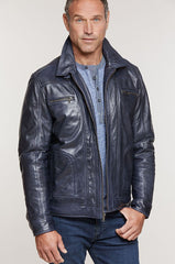 Memphis Lambskin Leather Bomber Moto Jacket