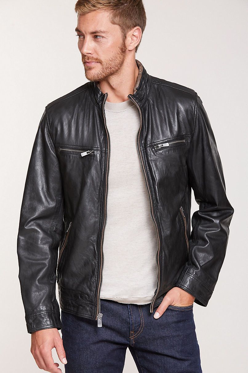 Stanley Lambskin Leather Moto Jacket